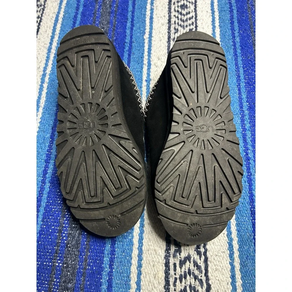 UGG Mens Tasman Graphic Shadow Logo Slippers Black Size 8 Loungewear